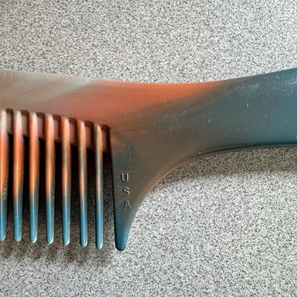 DuPont Nylon Marbled Hair Comb Hard Plastic Wide Tooth Detangling 9